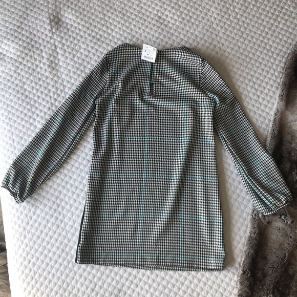 NWT Zara checked dress with velvet stripes - Picture 7 of 8